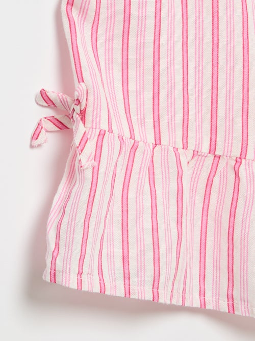 Blusa de rayas con lazos de fantasía - Kiabi