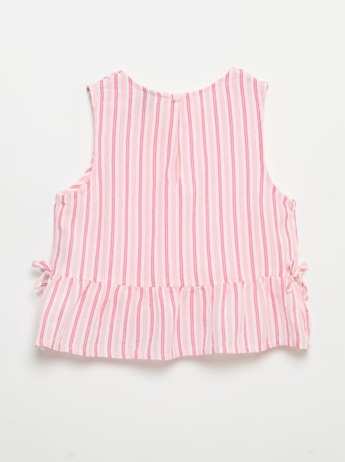 Blusa de rayas con lazos de fantasía - Kiabi