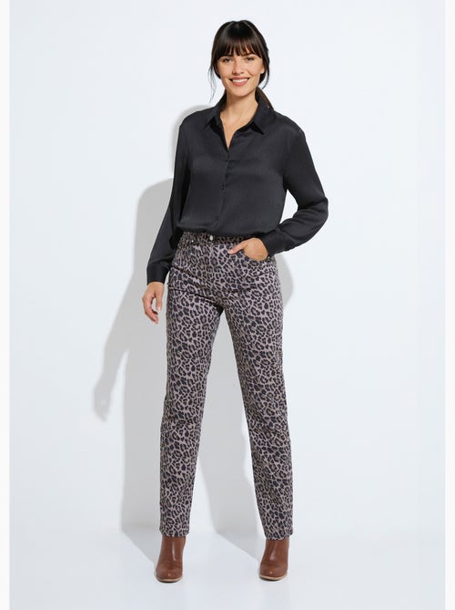 Blusa de satén de manga larga con botones - Afibel - Kiabi