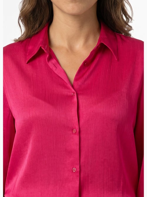 Blusa de satén de manga larga con botones - afibel - Kiabi