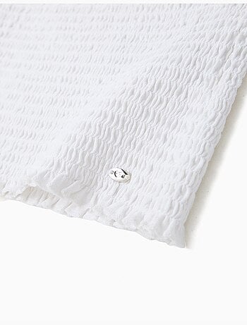 Blusa de tapa fruncida, mo fashion
