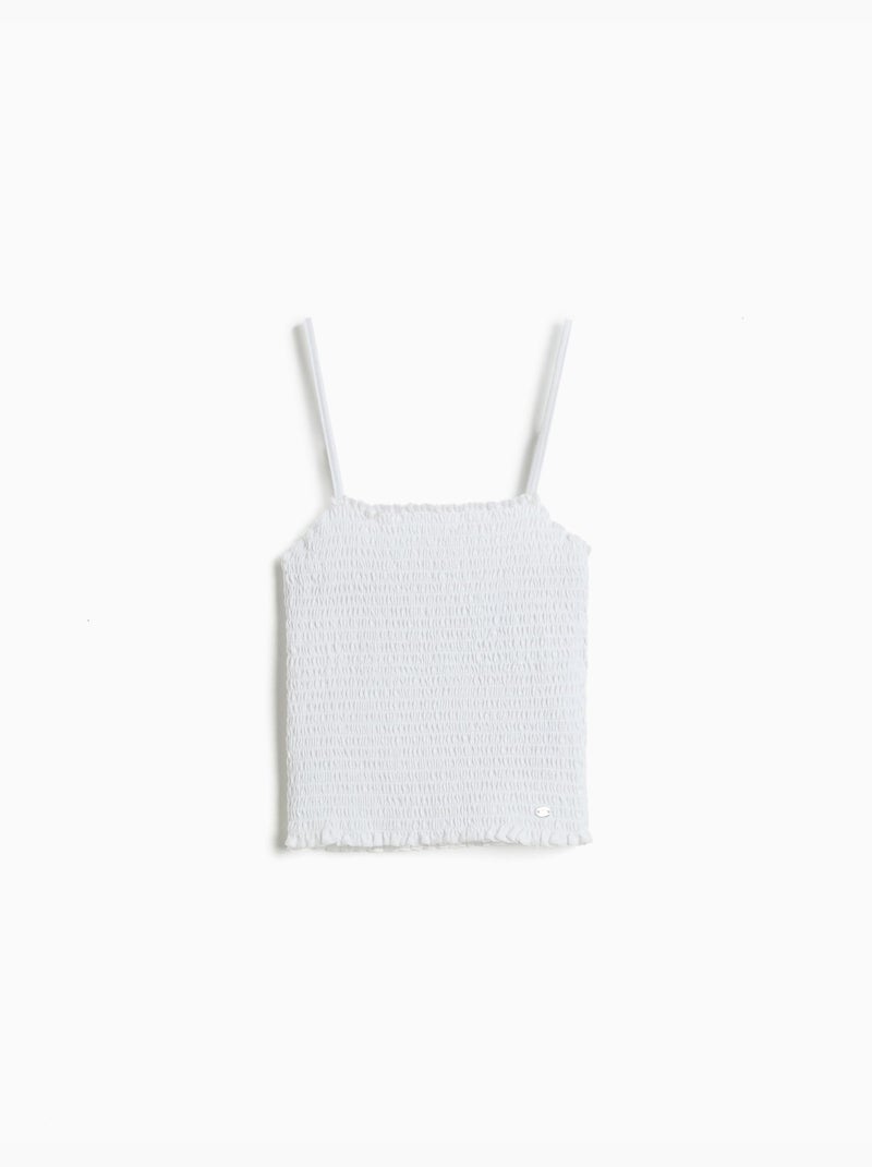 Blusa de tapa fruncida, mo fashion Blanco - Kiabi