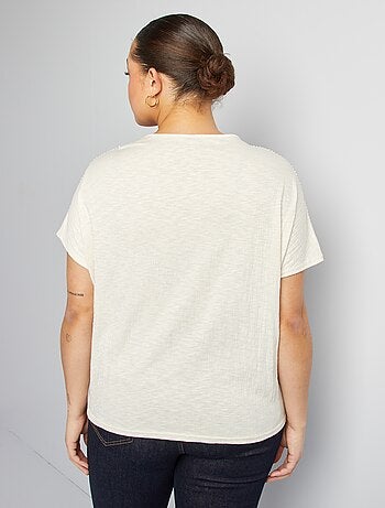 Blusa de tejido de crepé con bordados