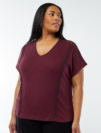 Blusa de tejido de crepé con bordados