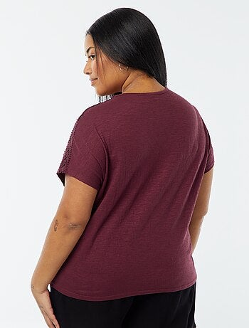 Blusa de tejido de crepé con bordados