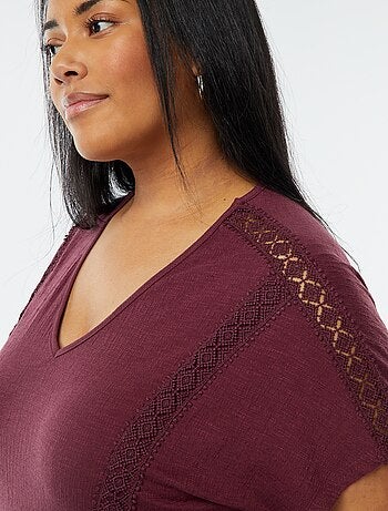 Blusa de tejido de crepé con bordados