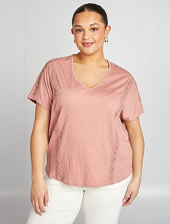 Blusa de tejido de crepé con bordados