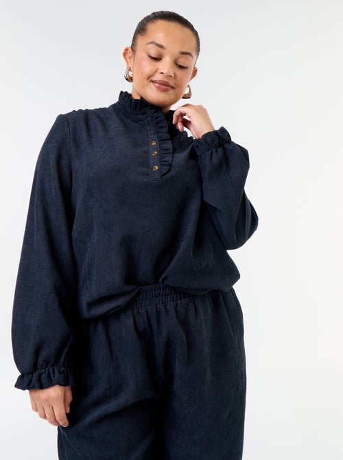 Blusa de terciopelo acanalado - Kiabi Blusa de terciopelo acanalado - Kiabi