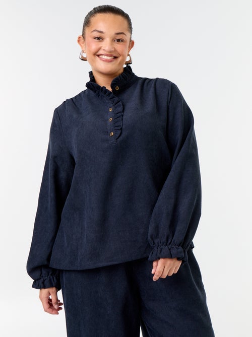 Blusa de terciopelo acanalado - Kiabi Blusa de terciopelo acanalado - Kiabi