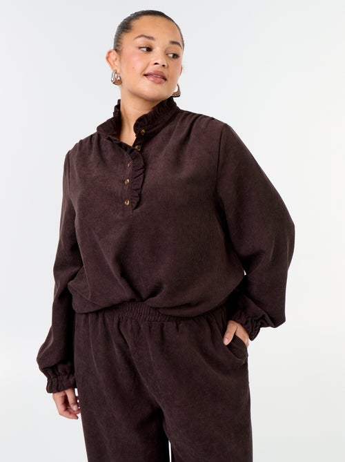 Blusa de terciopelo acanalado - Kiabi Blusa de terciopelo acanalado - Kiabi