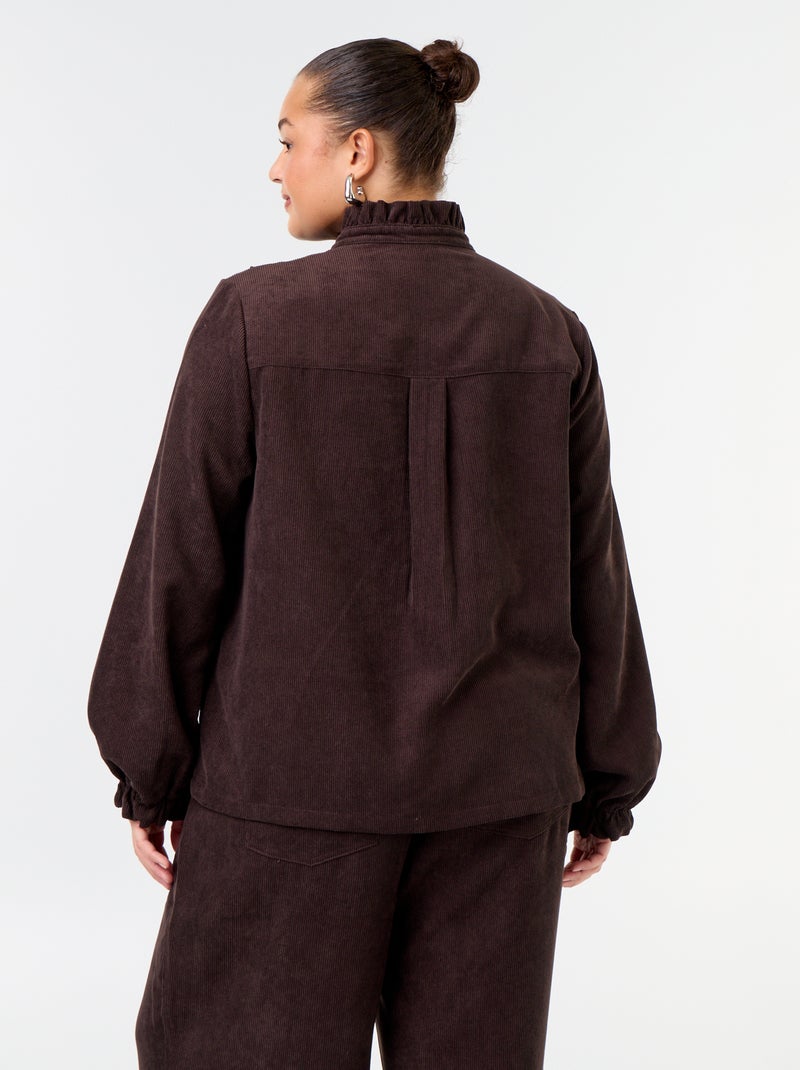 Blusa de terciopelo acanalado Marron - Kiabi