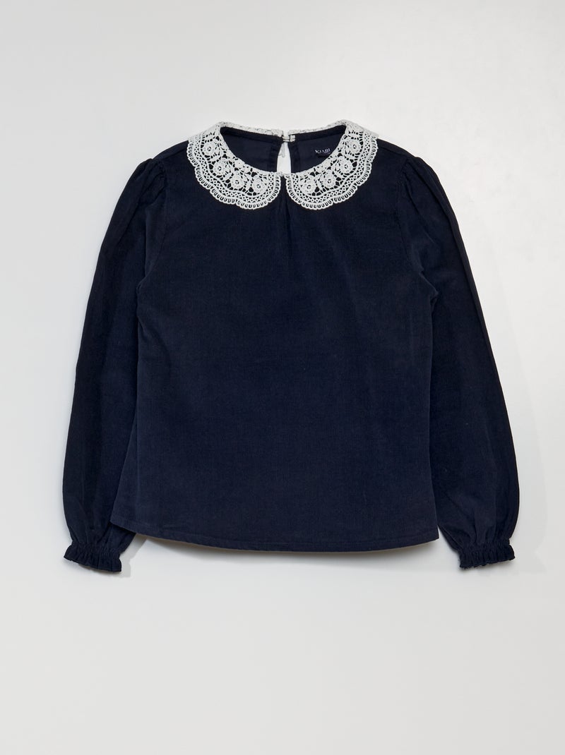 Blusa de terciopelo AZUL - Kiabi