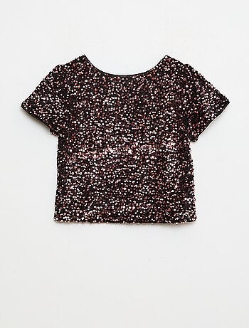 Blusa de terciopelo con lentejuelas
