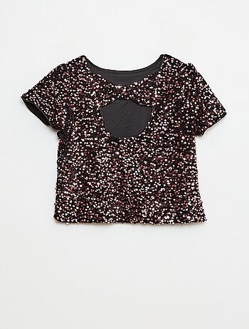 Blusa de terciopelo con lentejuelas
