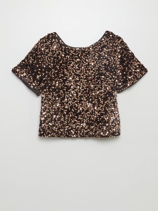 Blusa de terciopelo con lentejuelas
