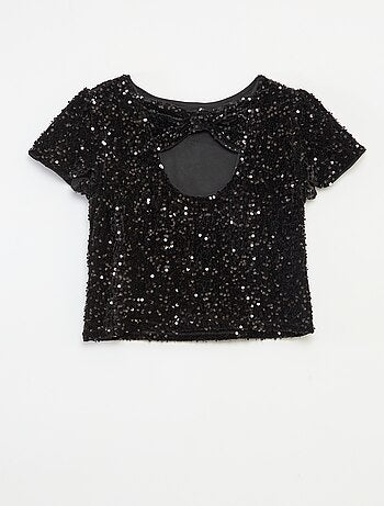 Blusa de terciopelo con lentejuelas