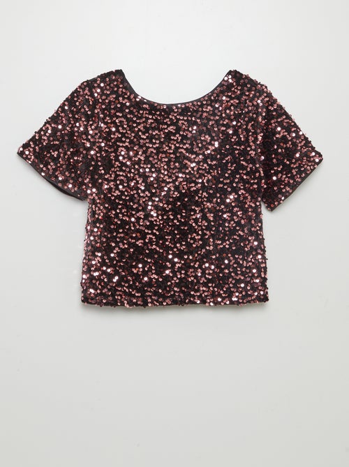 Blusa de terciopelo con lentejuelas - Kiabi