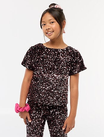 Blusa de terciopelo con lentejuelas