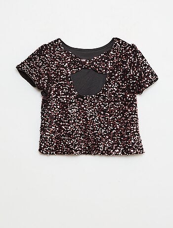 Blusa de terciopelo con lentejuelas