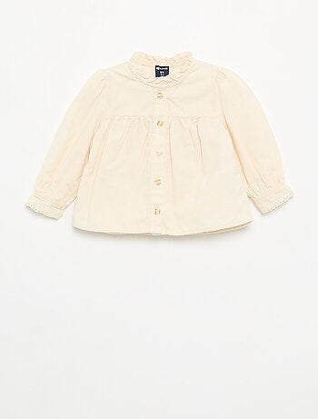 Blusa de terciopelo con puños bordados