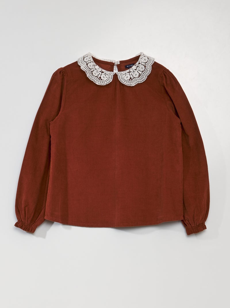 Blusa de terciopelo MARRON - Kiabi