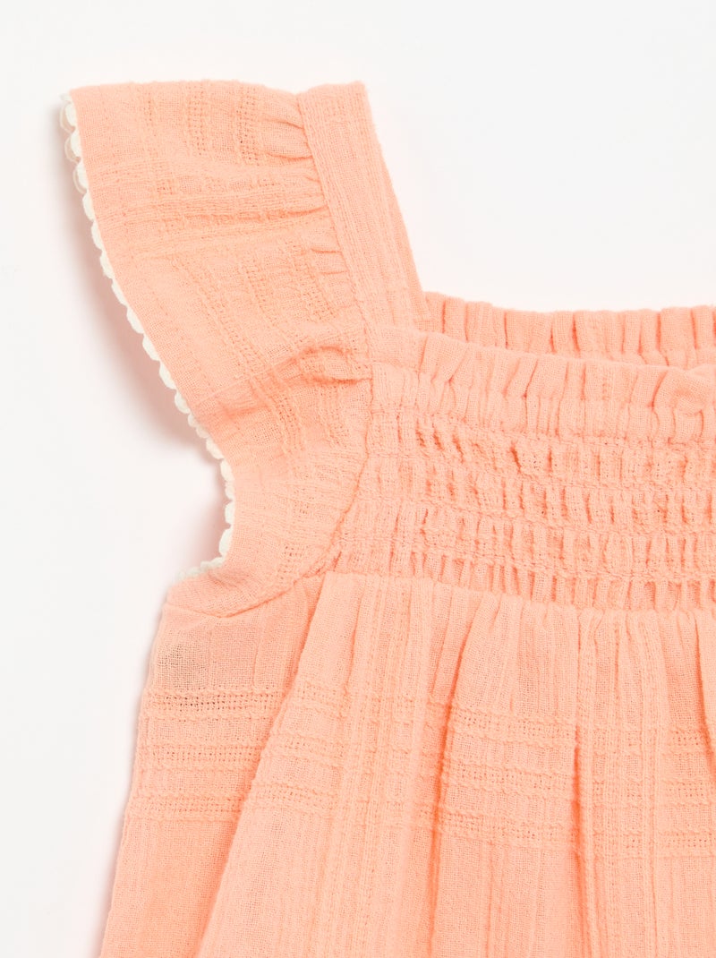 Blusa de tirantes de dobby Naranja - Kiabi