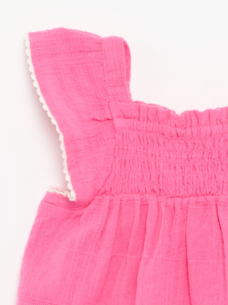 Blusa de tirantes de dobby Rosa - Kiabi