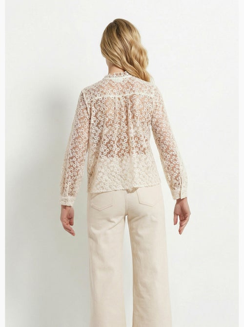 Blusa de tul bordada con flores - AFIBEL - Kiabi