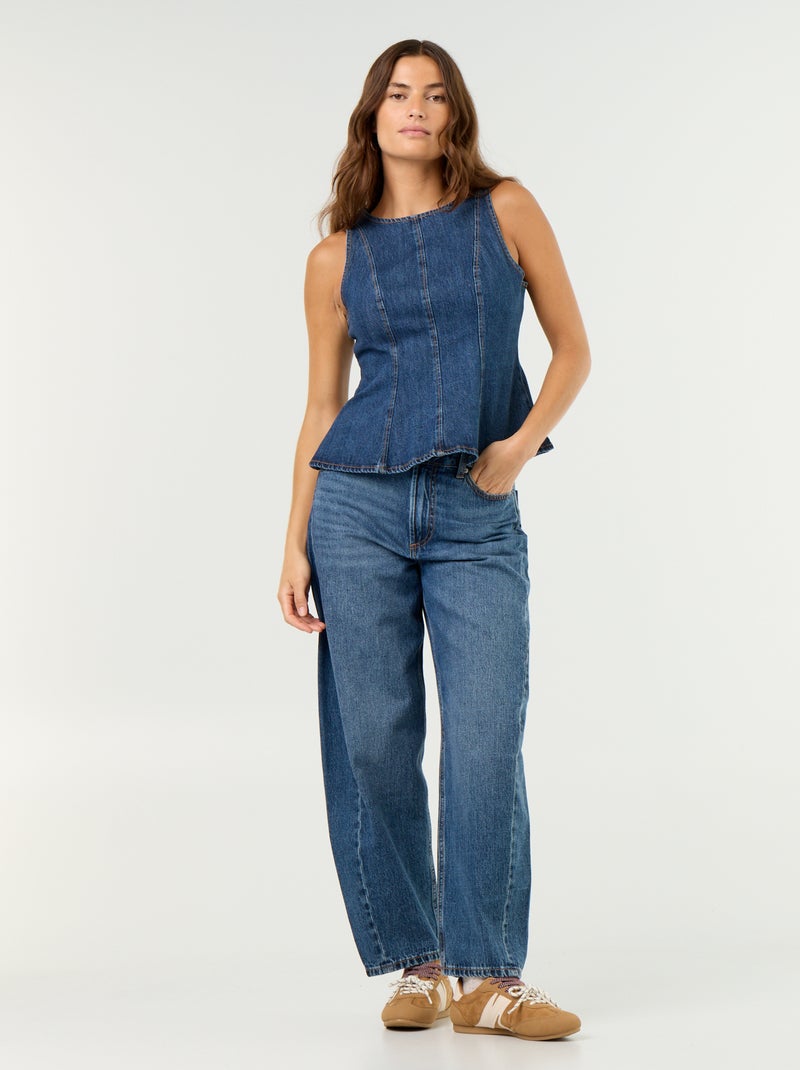 Blusa de vaquero sin mangas Azul - Kiabi
