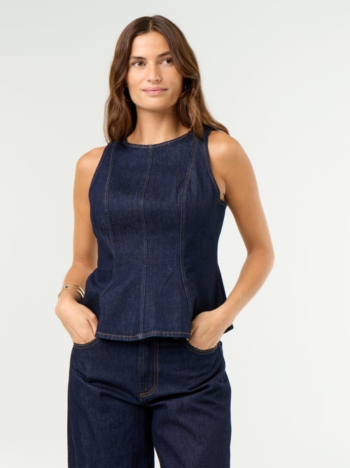 Blusa de vaquero sin mangas - Kiabi Blusa de vaquero sin mangas - Kiabi