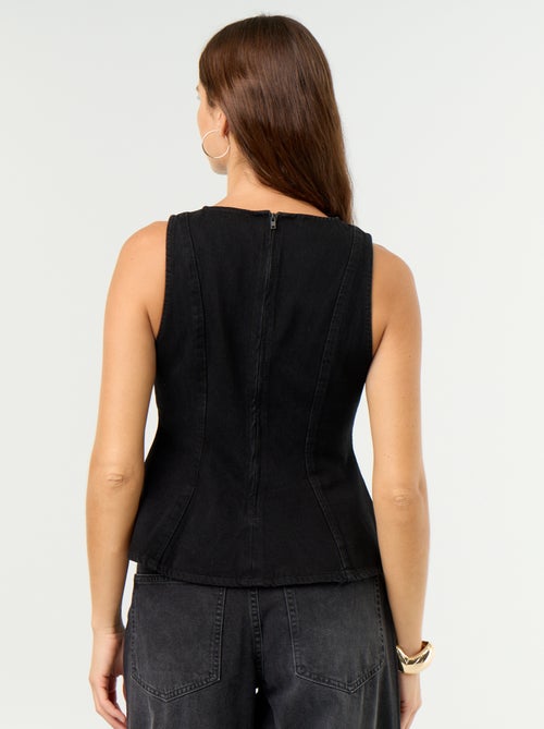 Blusa de vaquero sin mangas - Kiabi Blusa de vaquero sin mangas - Kiabi