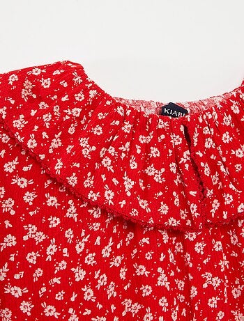 Blusa de viscosa con volante en el cuello - So Easy