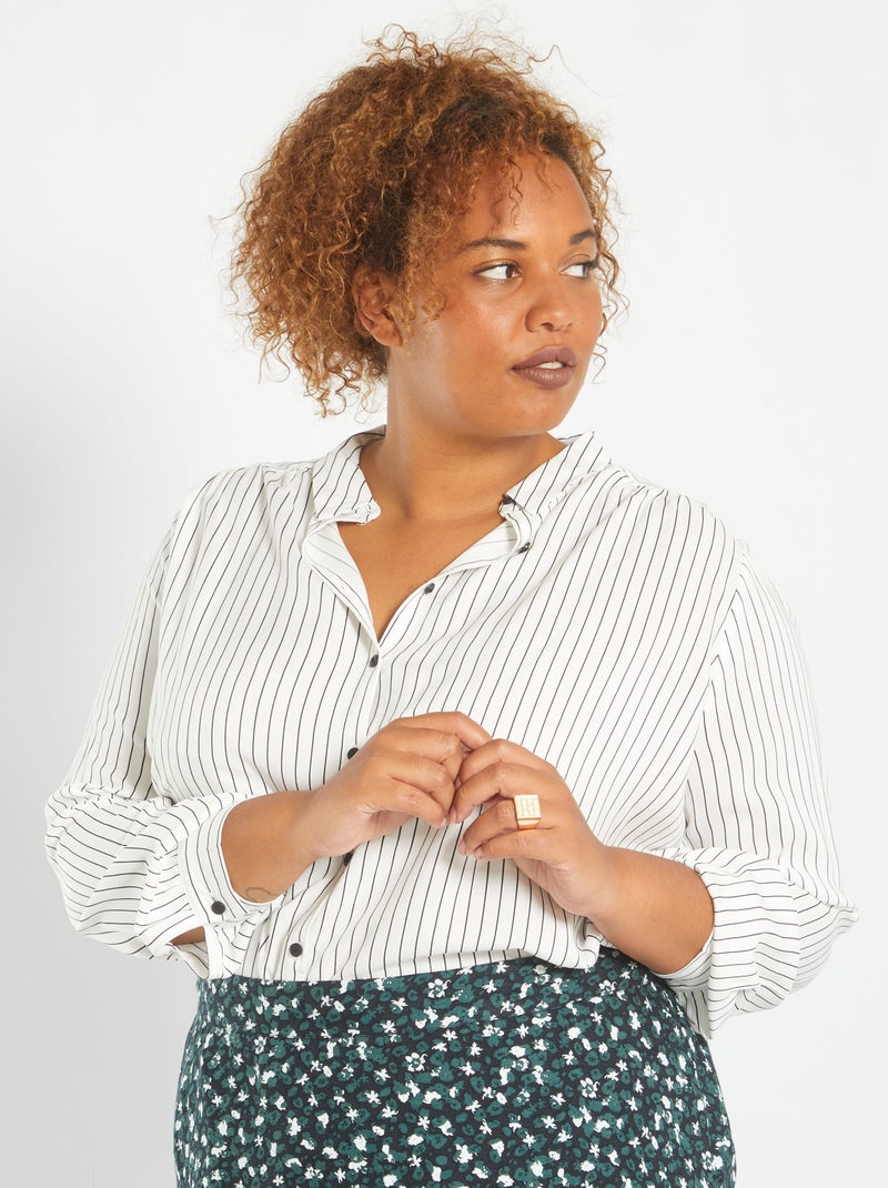 Blusa de viscosa estampada BLANCO - Kiabi