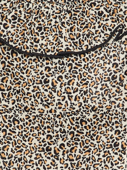 Blusa de voile de algodón con estampado de leopardo - Kiabi