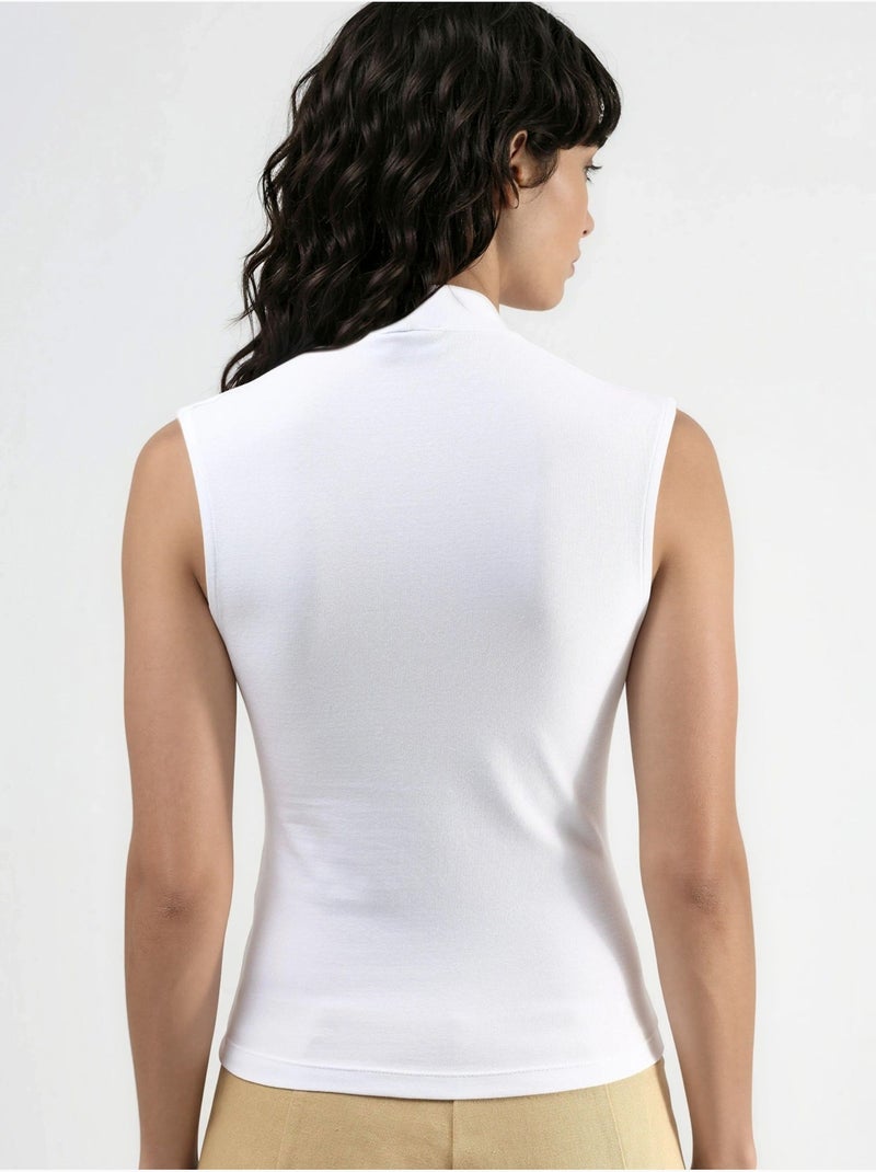 Blusa drapeada sin mangas con cuello en v busem Blanco - Kiabi