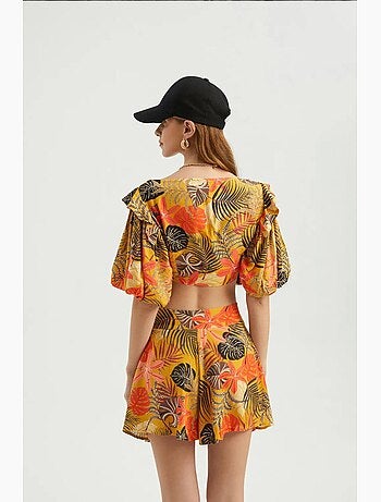 Blusa escote corazón lazo mangas abullonadas hiccup