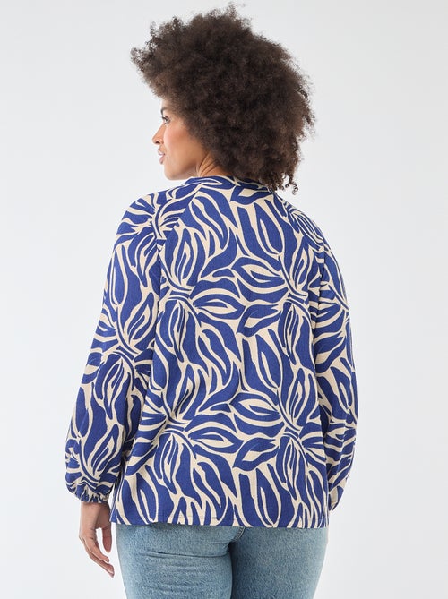 Blusa estampada con cuello en pico - Kiabi