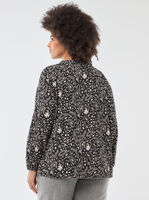 Blusa estampada con cuello en pico - Kiabi