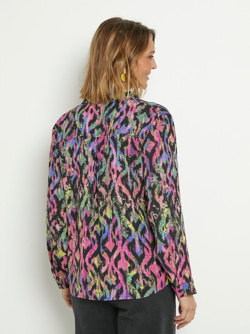 Blusa estampada con detalles metalizados Multicolor - Kiabi