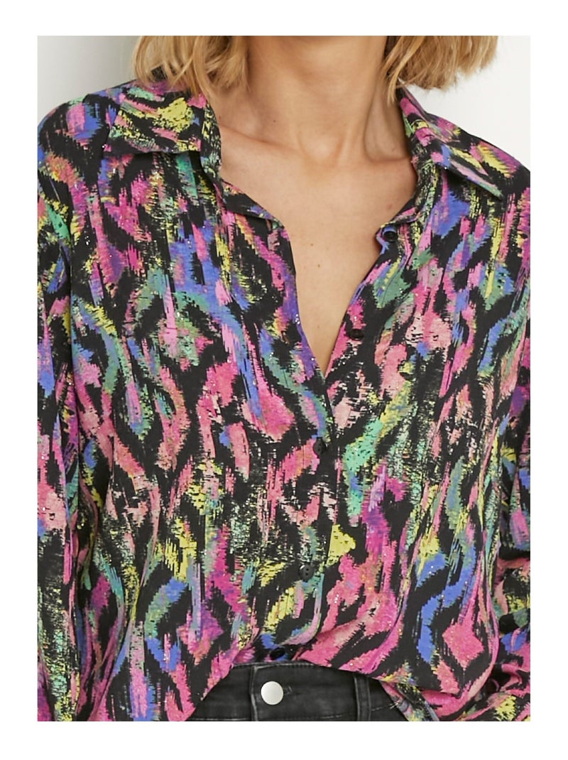 Blusa estampada con detalles metalizados Multicolor - Kiabi