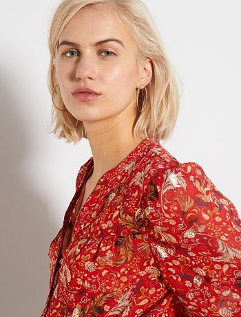 Blusa estampada de gasa - Kiabi