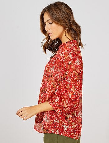 Blusa estampada de gasa - Kiabi