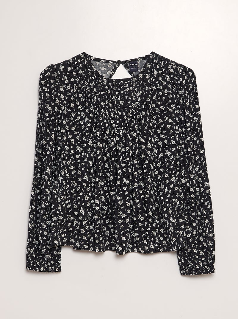 Blusa estampada de manga larga NEGRO - Kiabi