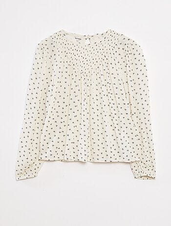 Blusa estampada de punto de crepé