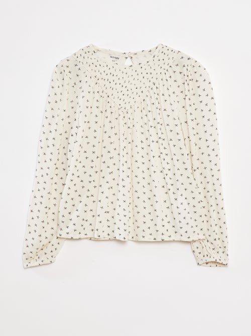Blusa estampada de punto de crepé - Kiabi
