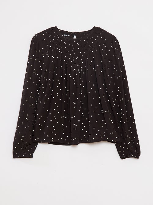 Blusa estampada de punto de crepé - Kiabi