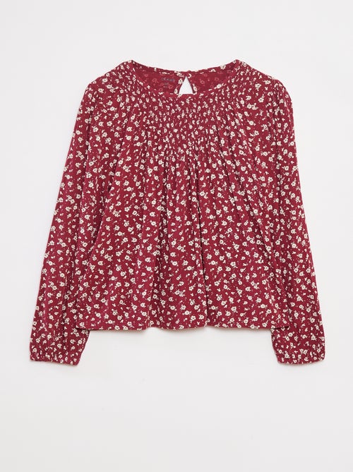 Blusa estampada de punto de crepé - Kiabi
