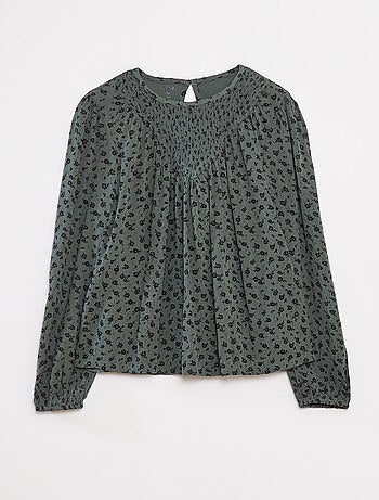 Blusa estampada de punto de crepé