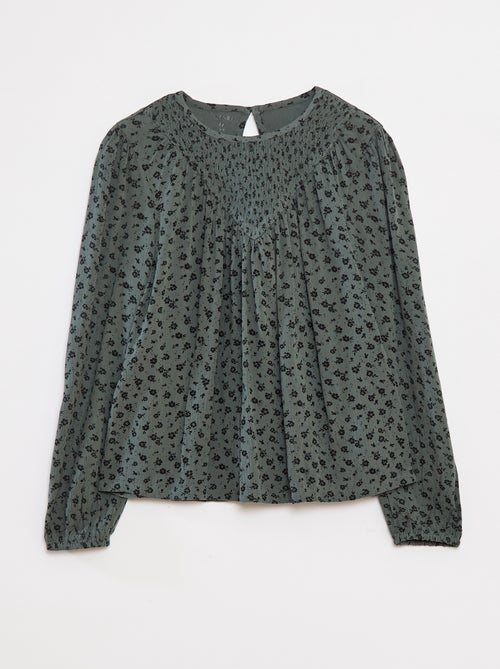 Blusa estampada de punto de crepé - Kiabi