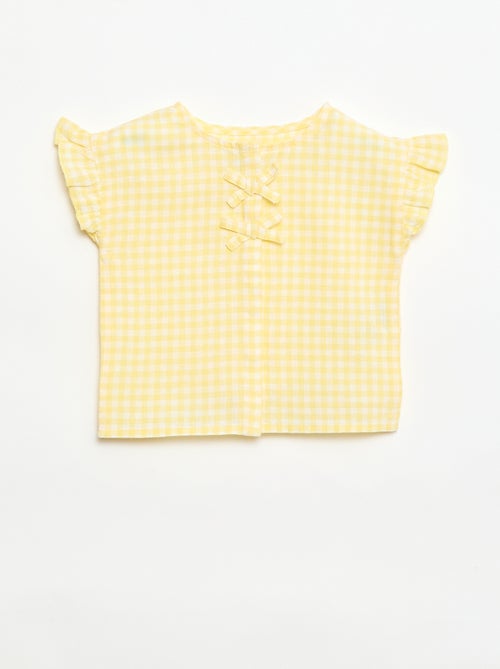 Blusa estampada de vichy - Kiabi